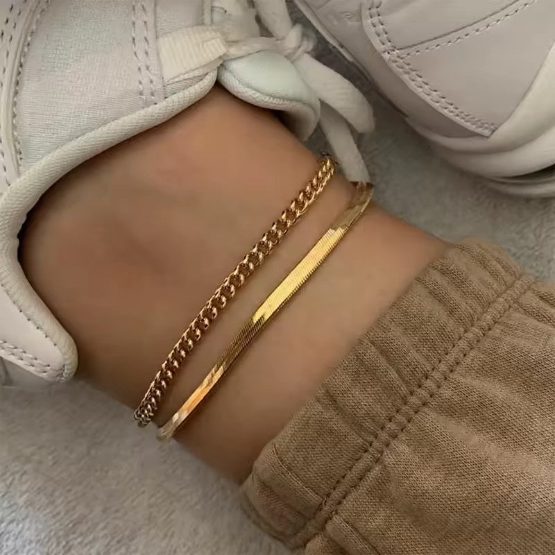 18K Gold-Plated Ankle Bracelet-BT8D