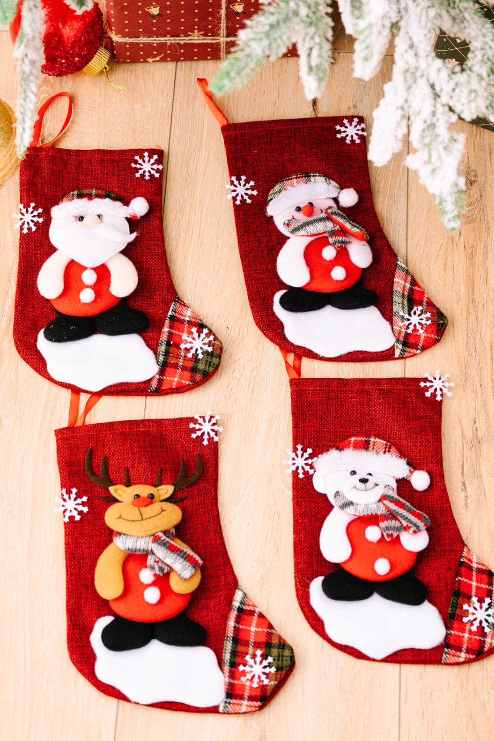 4-Pack Snowflake Christmas Stocking Hanging Widgets-BT8D