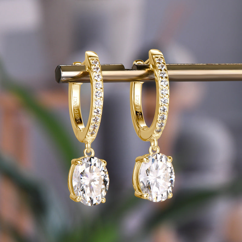 3 Carat Moissanite 925 Sterling Silver Earrings-BT8D