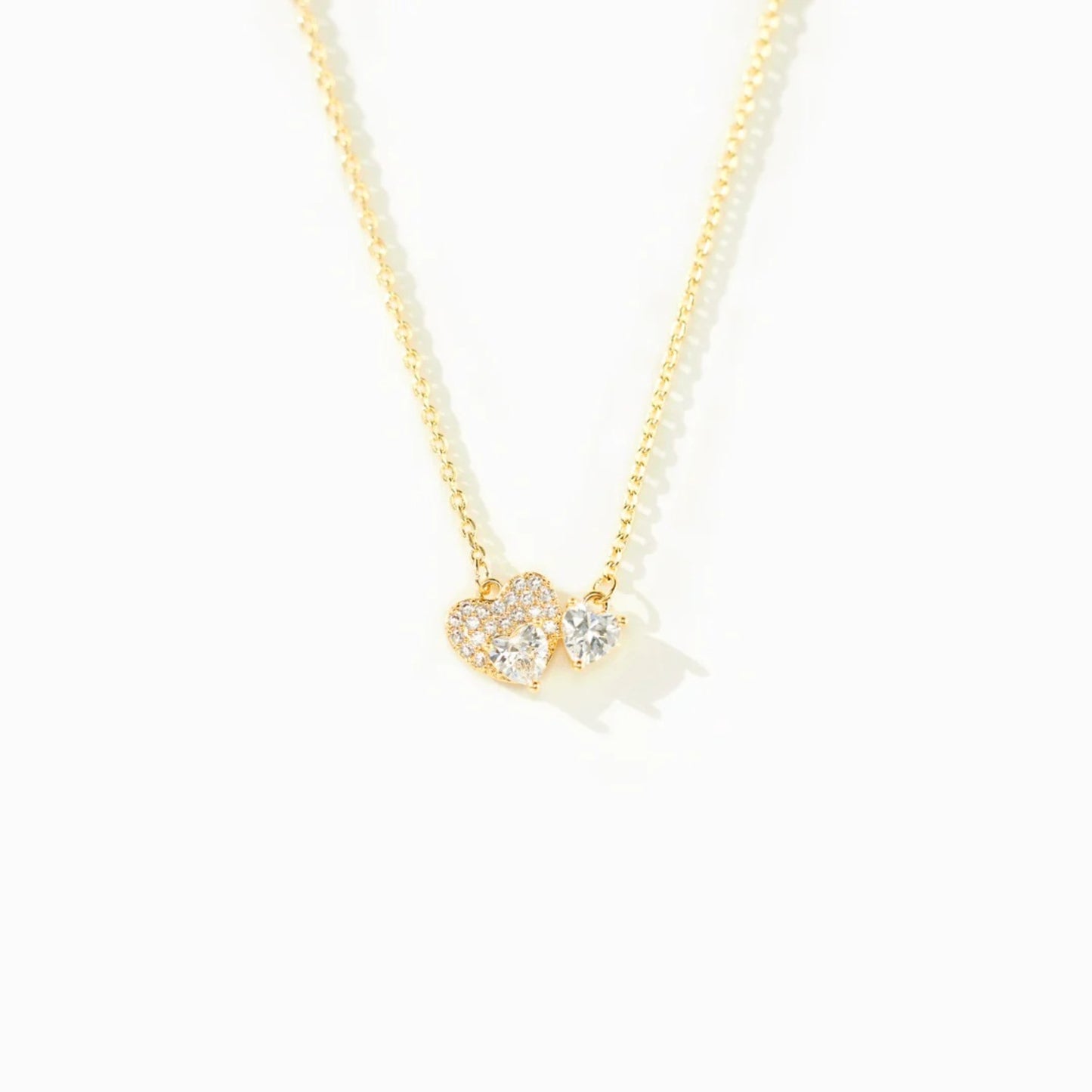 18K Gold-Plated 925 Sterling Silver Zircon Heart Necklace-BT8D