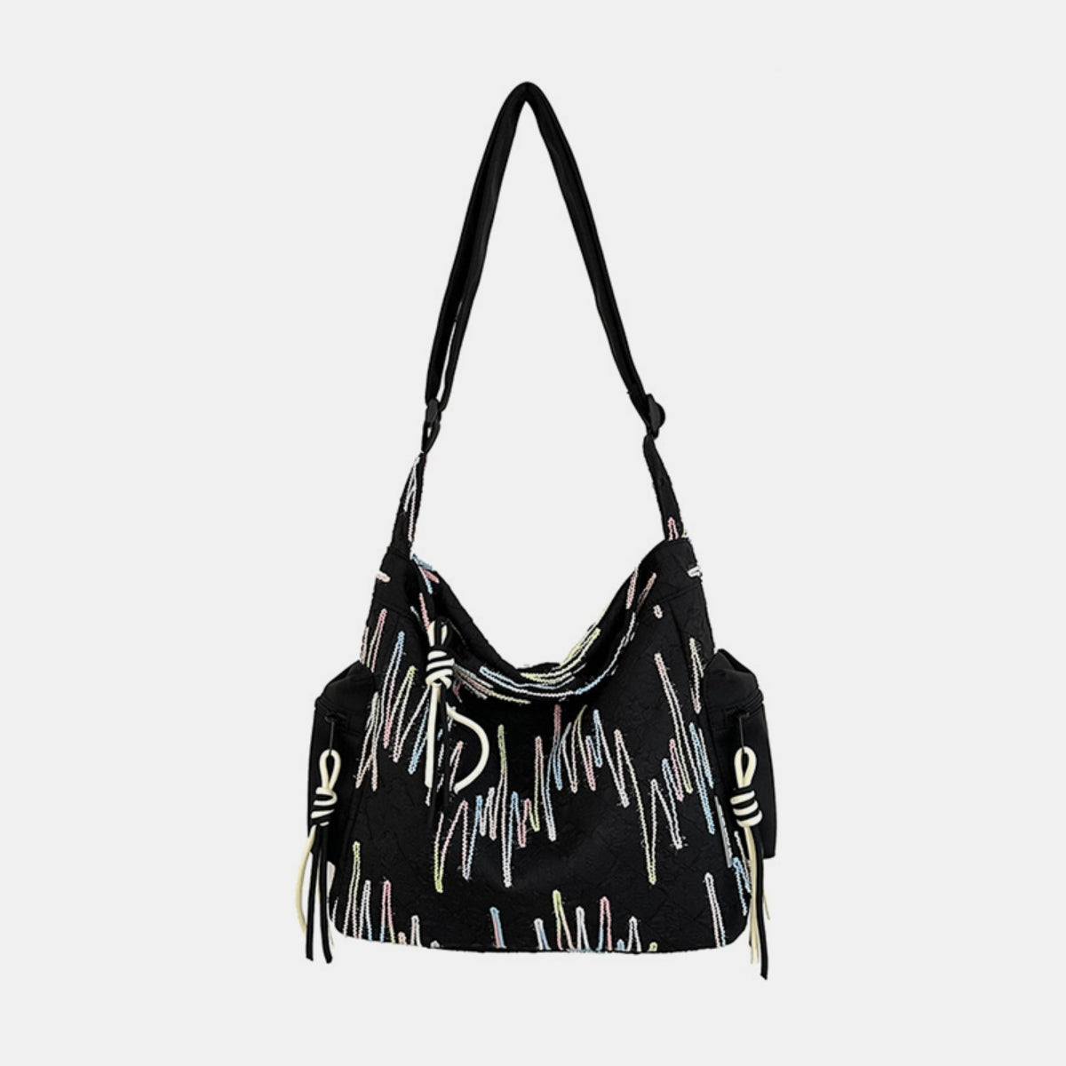 Contrast Texture Shoulder Bag-BT8D