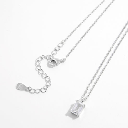 925 Sterling Silver Zircon Pendant Necklace-BT8D