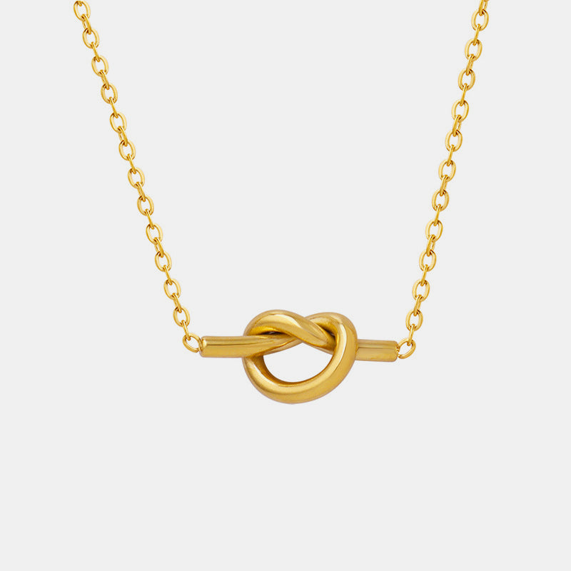 18K Gold-Plated Titanium Steel Knot Necklace-BT8D