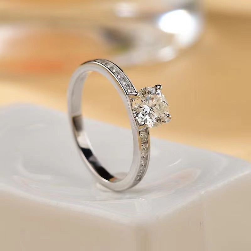 2 Carat Moissanite Zircon 925 Sterling Silver Ring-BT8D