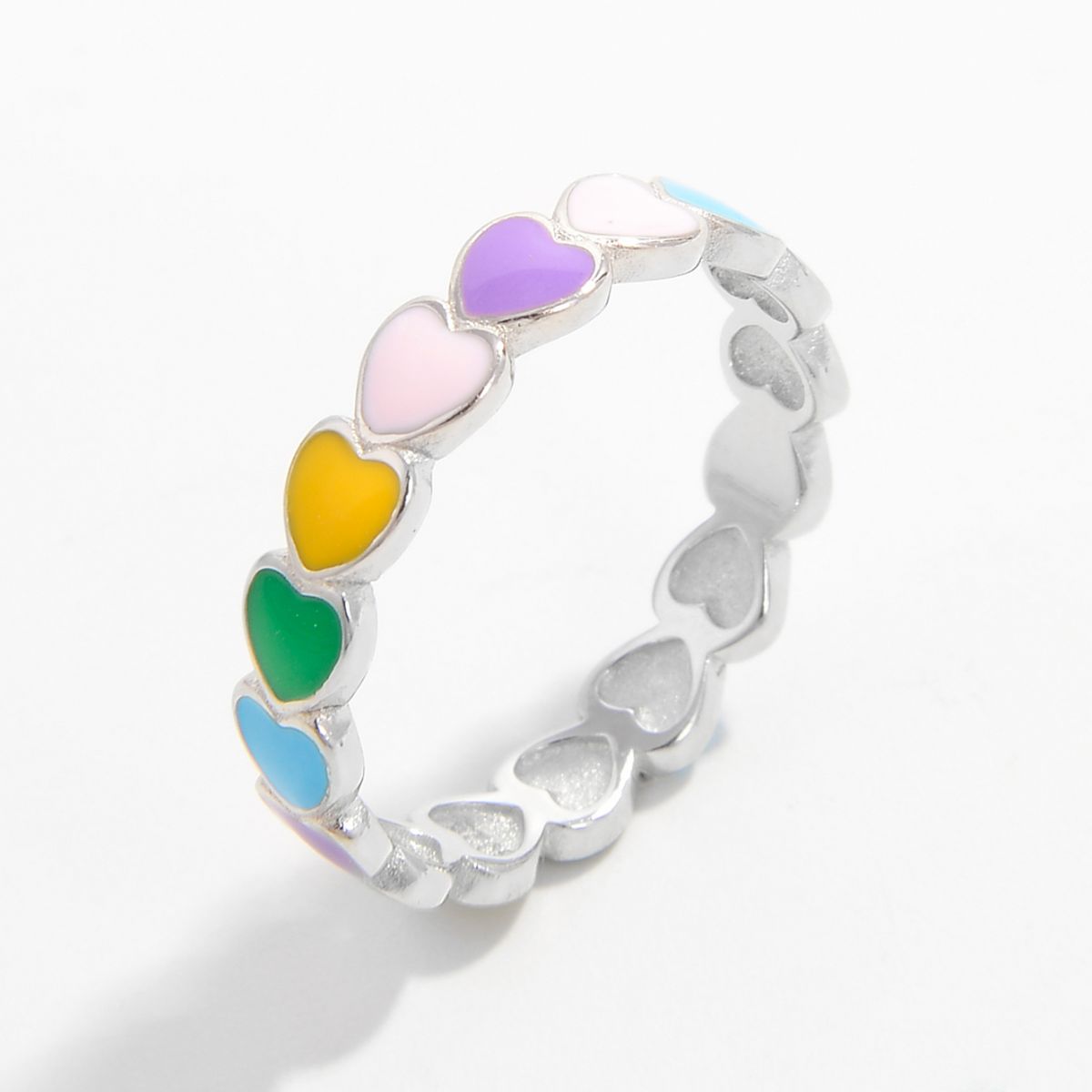 925 Sterling Silver Drip Oil Heart Ring-BT8D