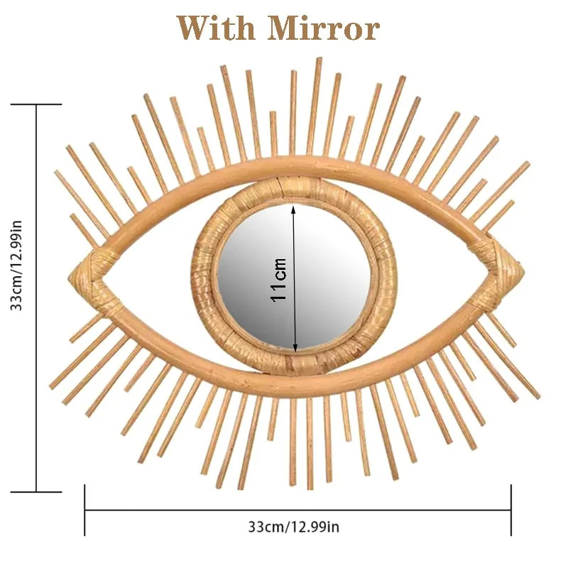 Rattan Round Wall Hang Makeup Mirror