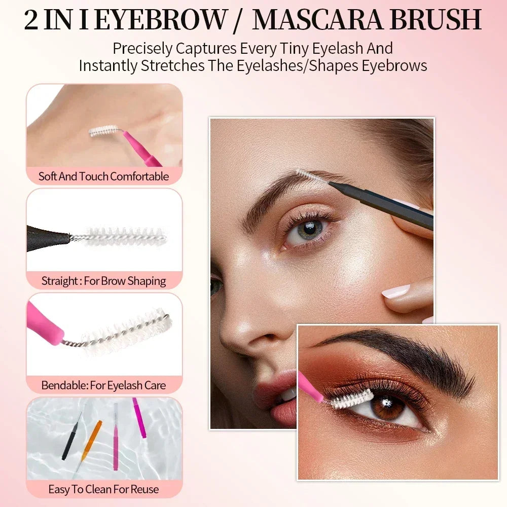 5/10/50PCS Mini Eyebrow Brush Brow Perm Brush Disposable Brow Lifting Brushes Bendable Micro Eyelash Brush Applicators Tools-BT8D