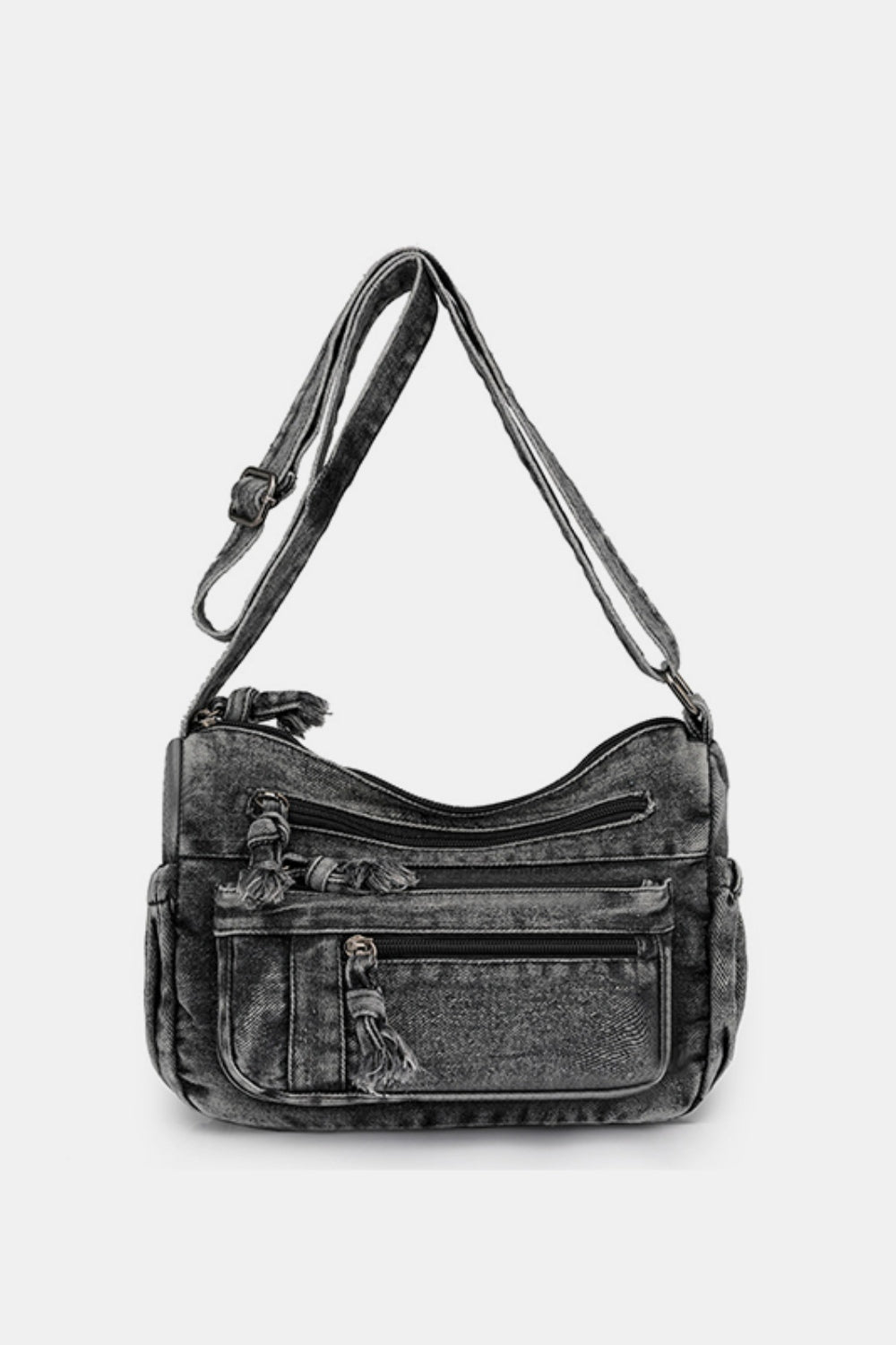 Adjustable Strap Denim Crossbody Bag-BT8D