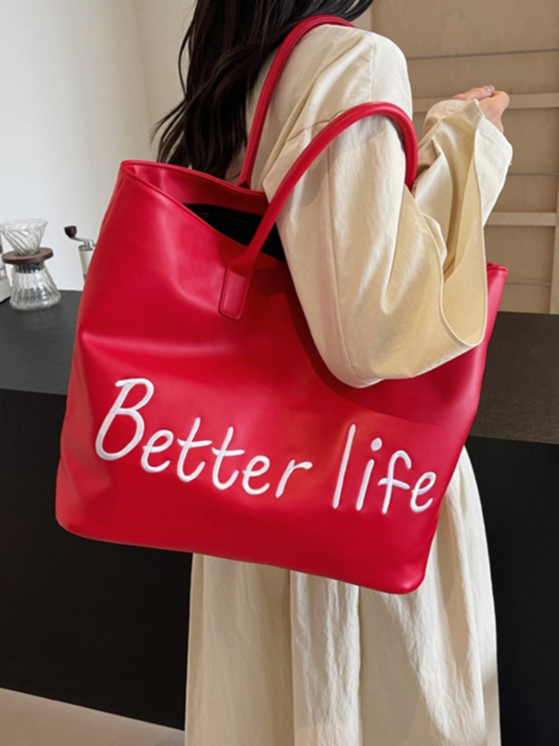 BETTER LIFE PU Leather Tote Bag-BT8D