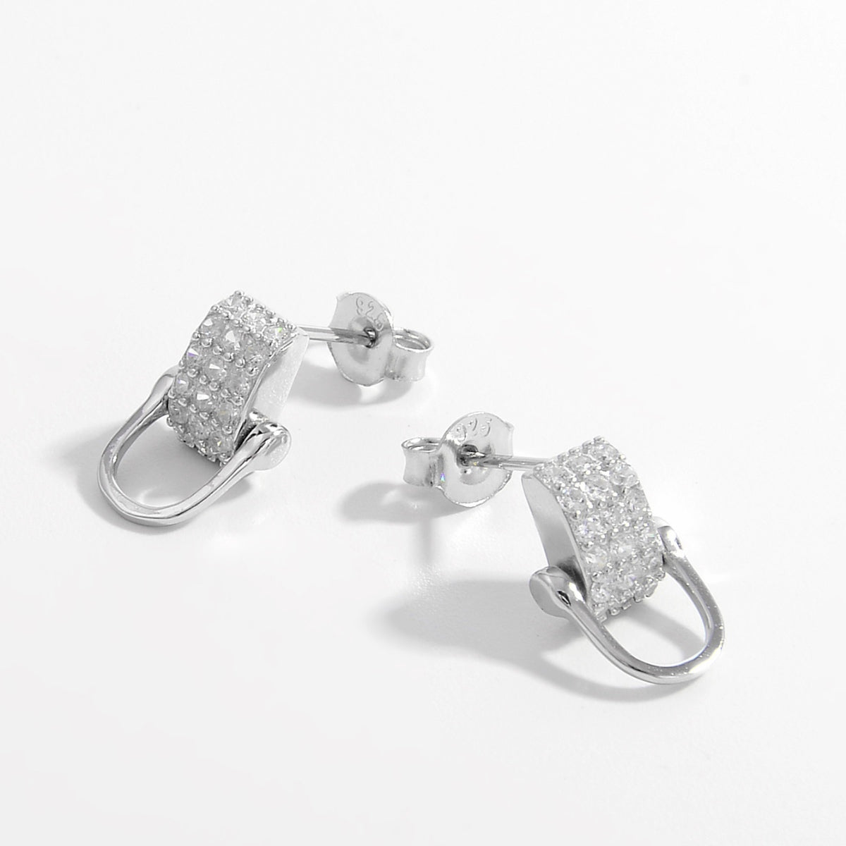 925 Sterling Silver Inlaid Zircon Earrings-BT8D