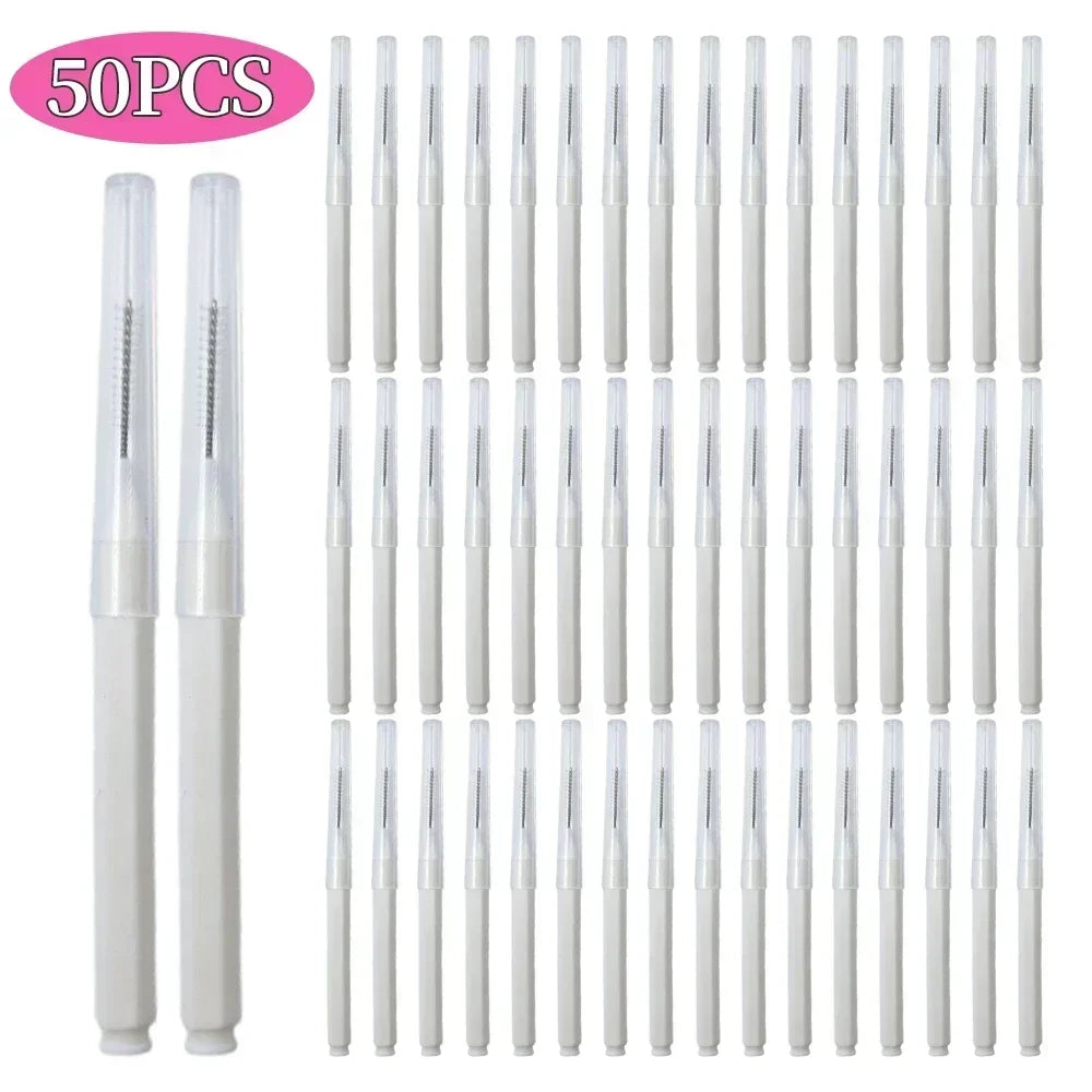 5/10/50PCS Mini Eyebrow Brush Brow Perm Brush Disposable Brow Lifting Brushes Bendable Micro Eyelash Brush Applicators Tools-BT8D