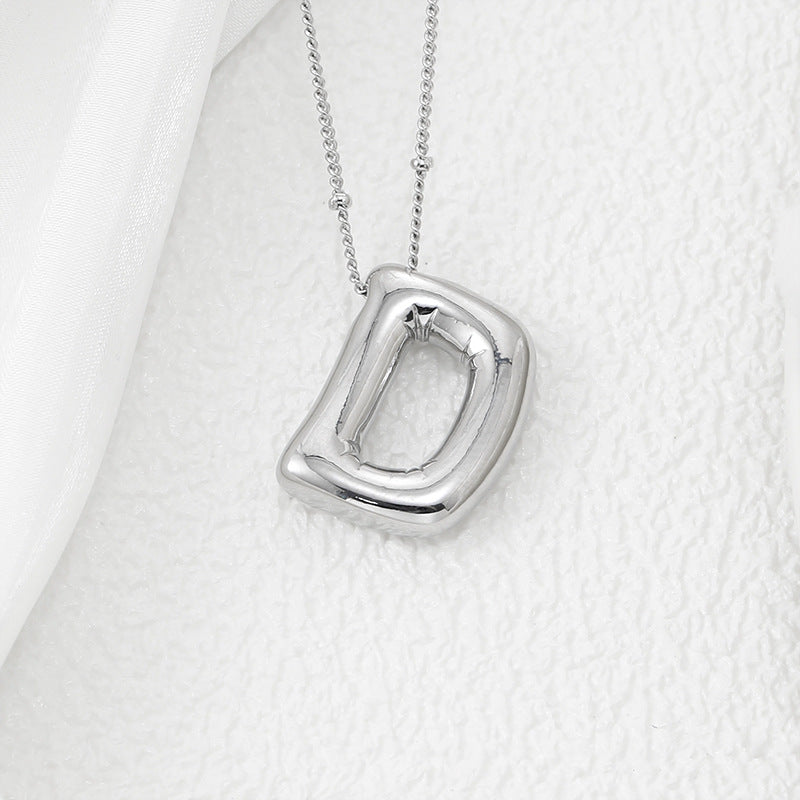 Copper Bubble Letter Pendant Necklace-BT8D
