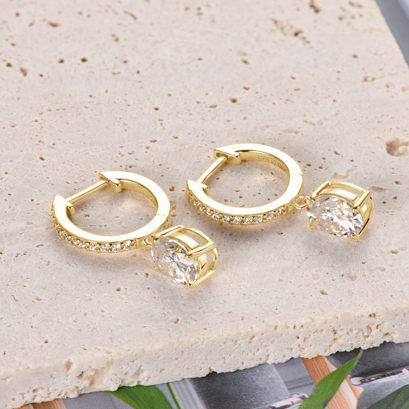 3 Carat Moissanite 925 Sterling Silver Earrings-BT8D