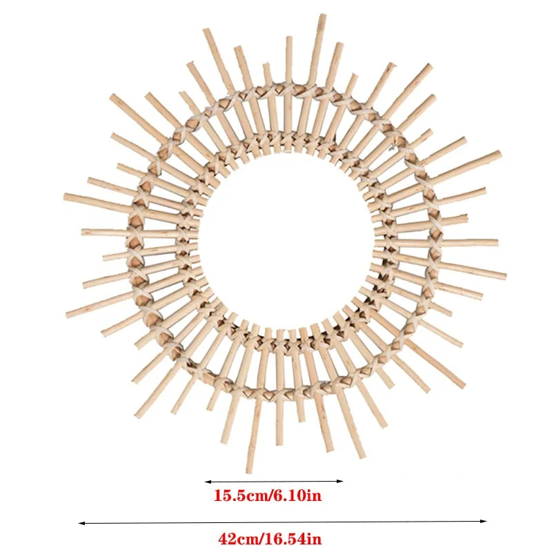 Rattan Round Wall Hang Makeup Mirror