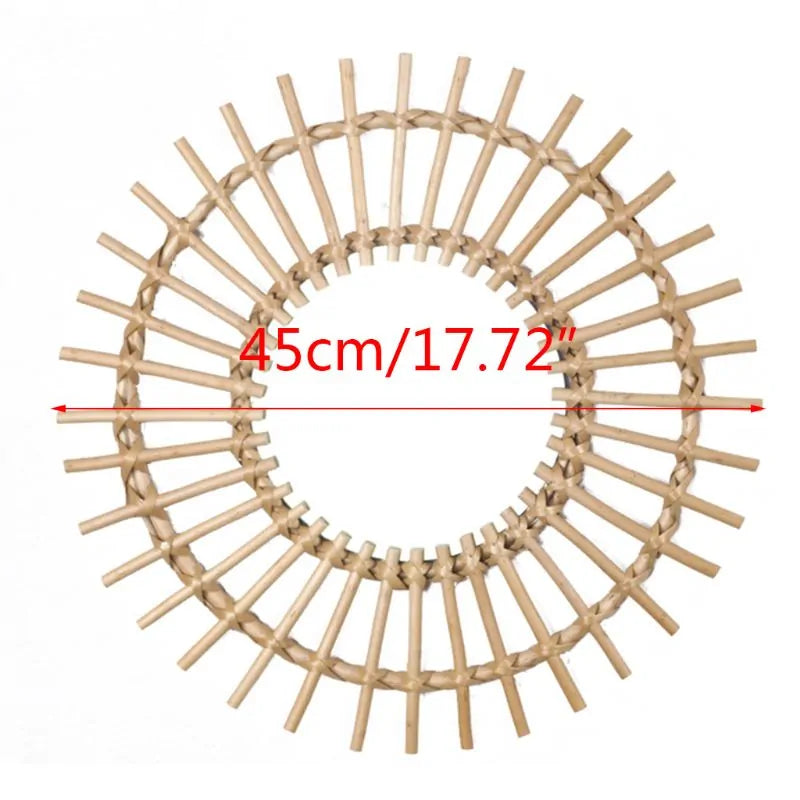 Rattan Round Wall Hang Makeup Mirror