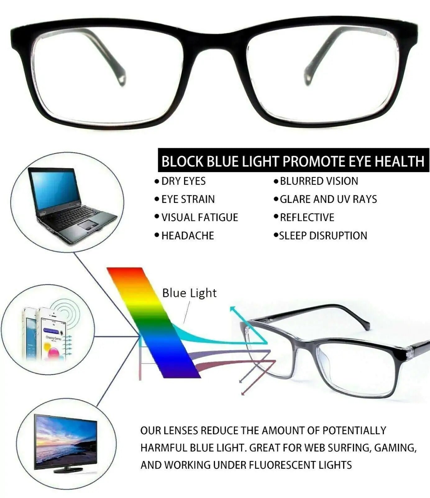 Blue Light Blocking Glasses For Men & Women-BT8D