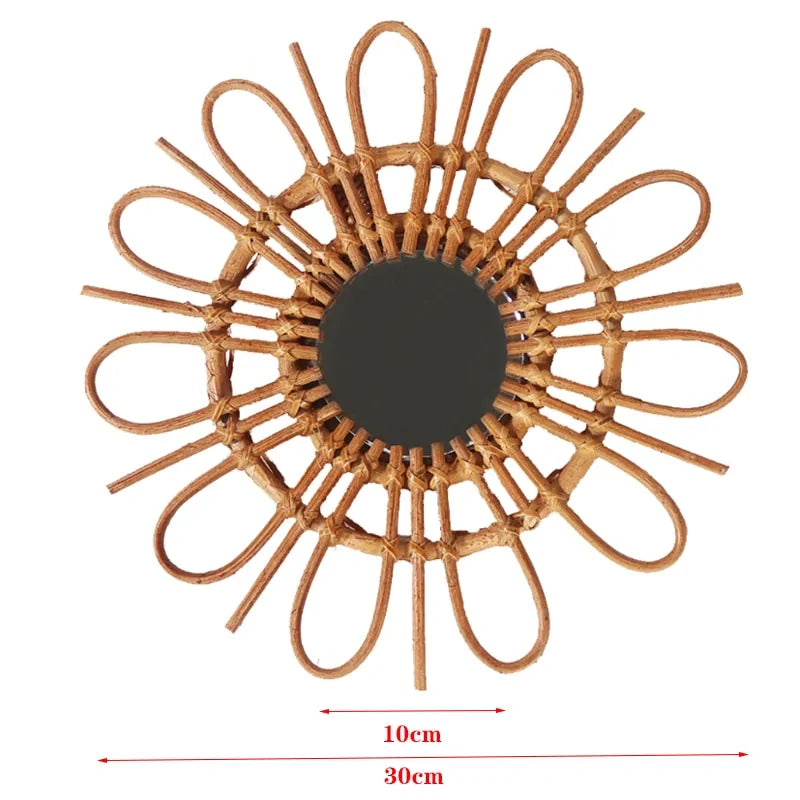 Rattan Round Wall Hang Makeup Mirror
