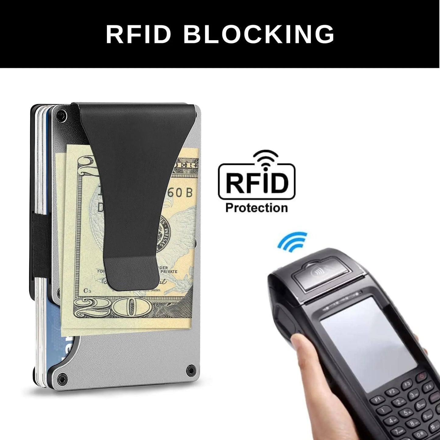 Carbon Fiber Minimalist Credit Card Holder & Money Clip Wallet for Men-BT8D