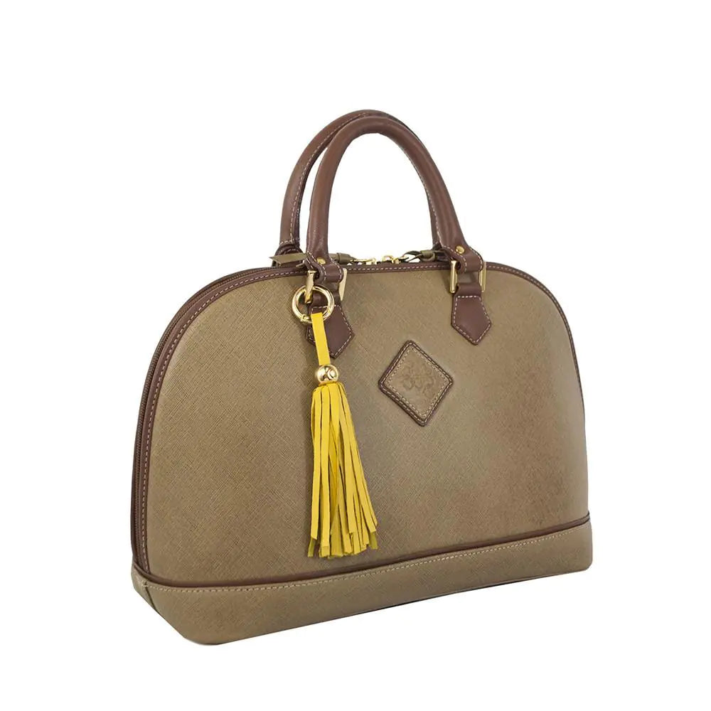 Antonia Leather Handbag- Tan/Caramel-BT8D