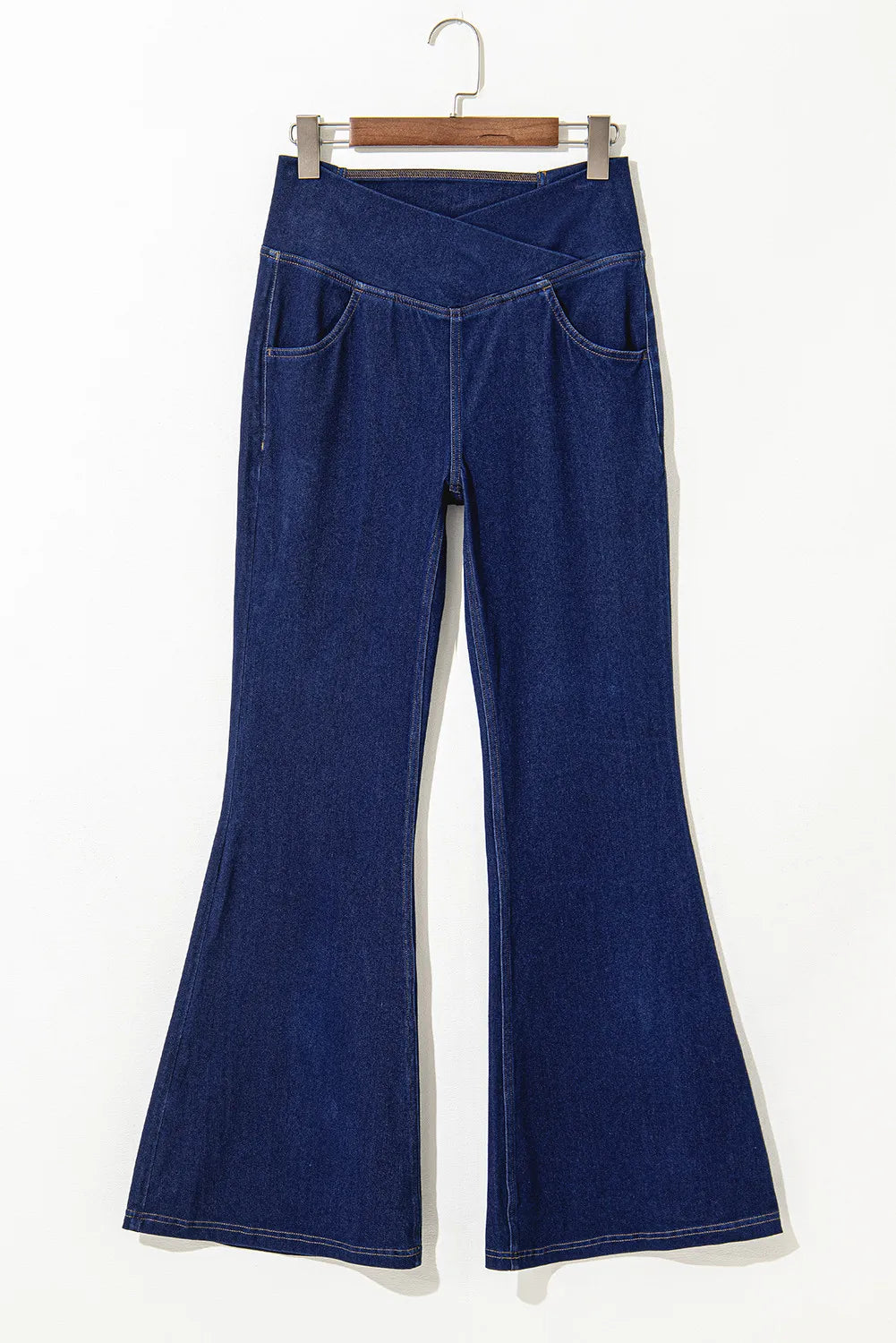 Asymmetric Waist Flare Jeans-BT8D