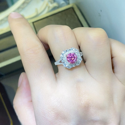 1 Carat Moissanite Zircon 925 Sterling Silver Ring-BT8D