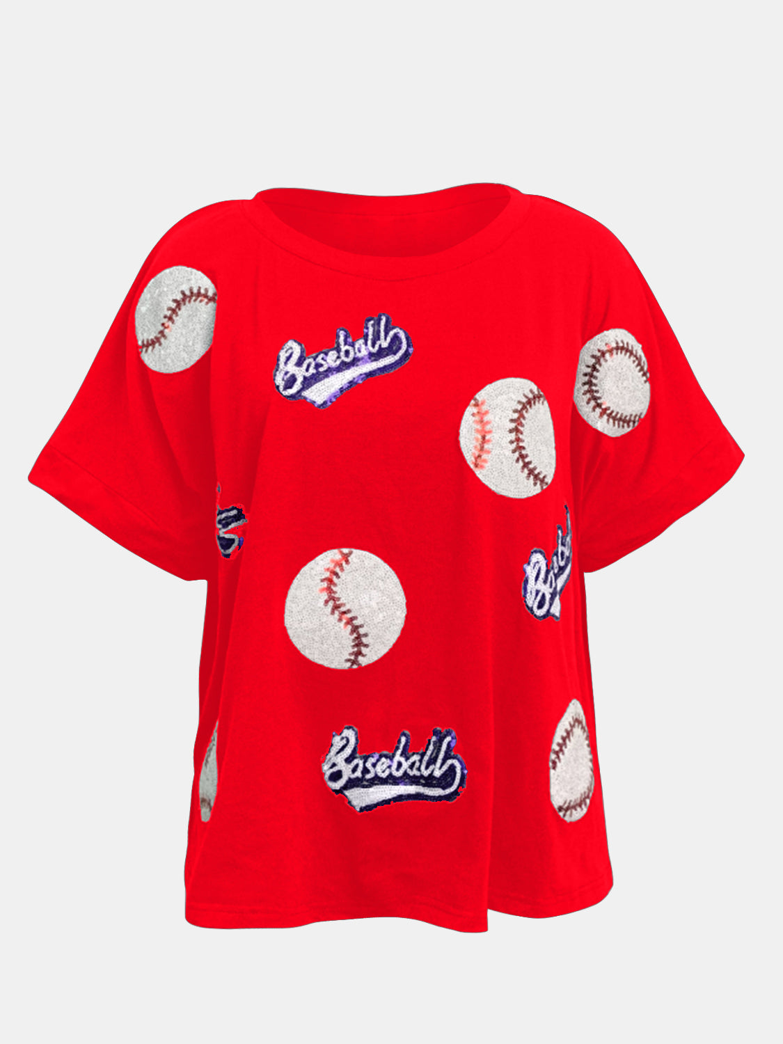 Baseball Round Neck Half Sleeve T-Shirt-BT8D