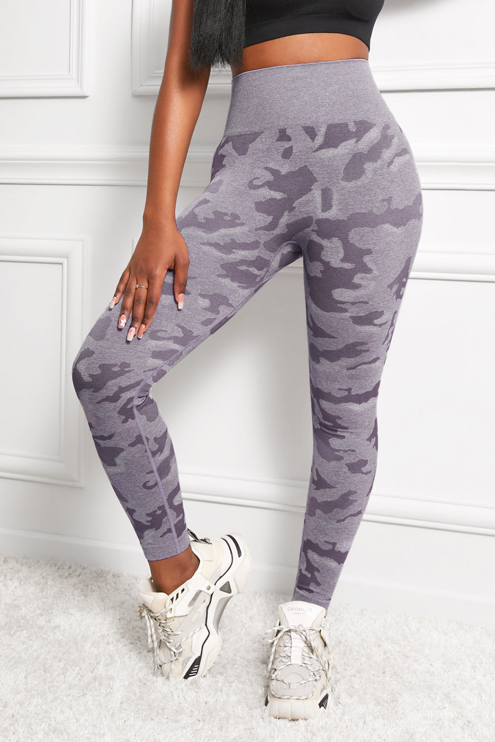 Camo Print Seamless High Waist Yoga Leggings-BT8D