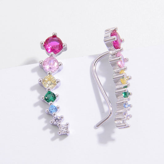 925 Sterling Silver Inlaid Zircon Earrings-BT8D