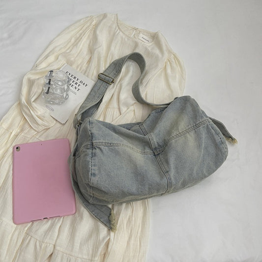 Adjustable Strap Denim Tote Bag-BT8D