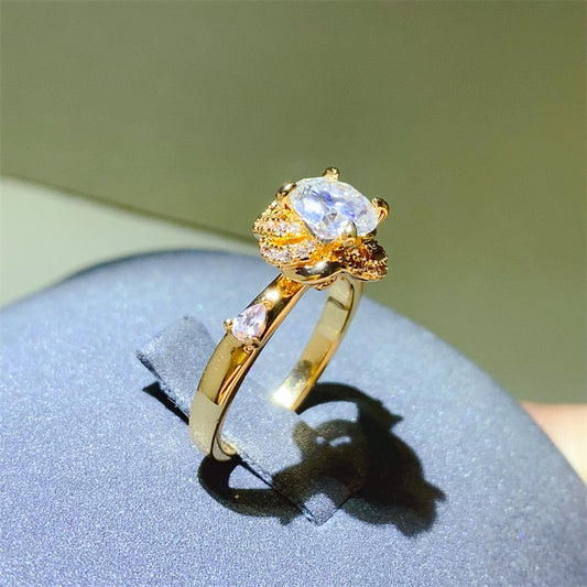 1 Carat Moissanite Zircon 925 Sterling Silver Ring-BT8D