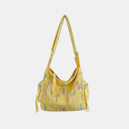 Contrast Texture Shoulder Bag-BT8D