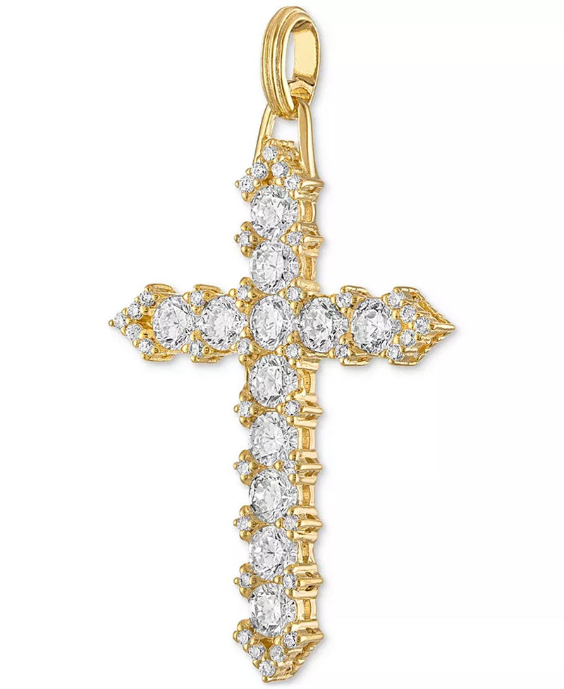 Cubic Zirconia Cross Pendant in 14K Gold-Plated Sterling Silver, Created for Macy'S-BT8D