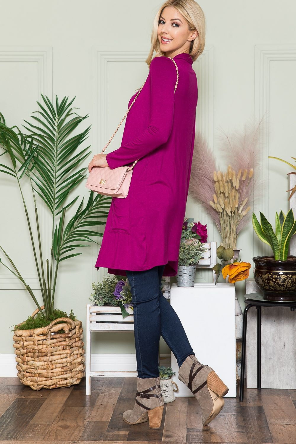 Celeste Full Size Open Front Cardigan with Pockets-BT8D