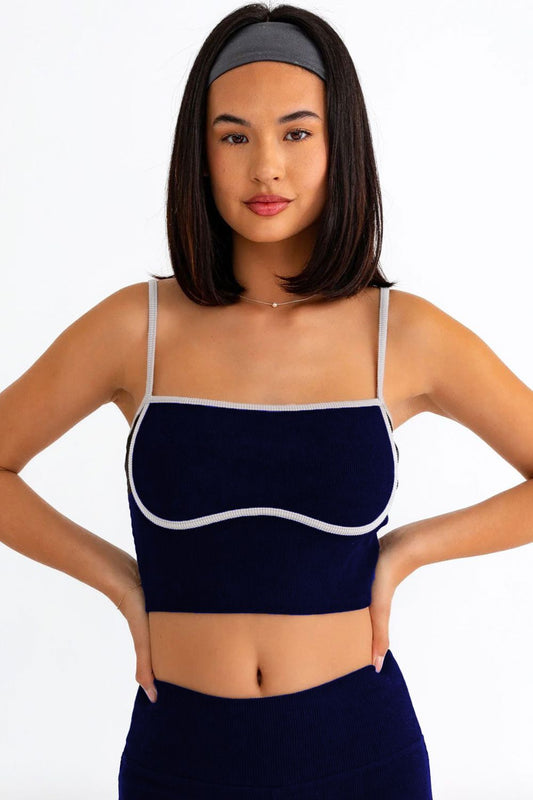 Le Lis Ribbed Crop Cami And High Waist Brushed Leggings Set