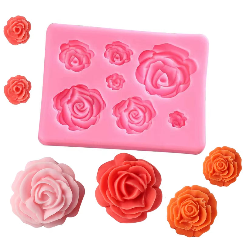3D Silicone Rose Shape Ice Cube Maker Ice Cream Silicone Mold Ice Ball Maker Reusable Whiskey Cocktail Mould Форма Для Льда HE-BT8D