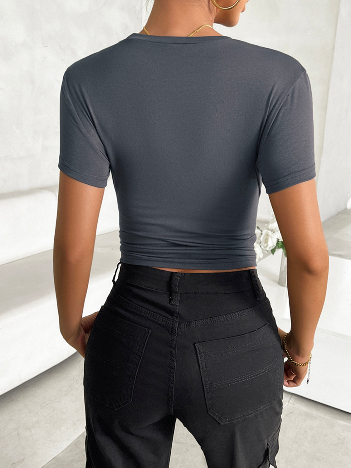 Devine Round Neck Short Sleeve T-Shirt-BT8D