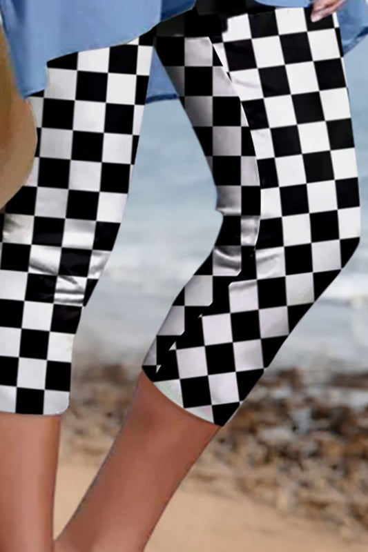 Checkered Skinny Capris-BT8D