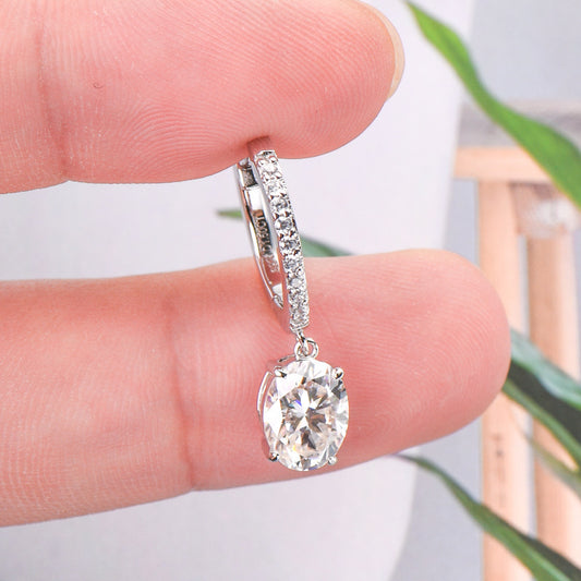 3 Carat Moissanite 925 Sterling Silver Earrings-BT8D
