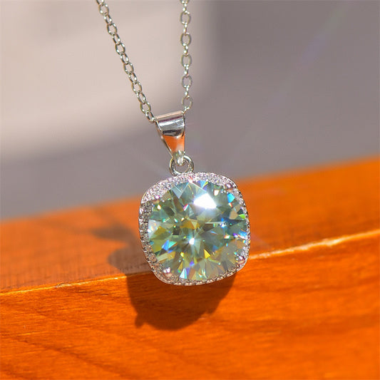 5 Carat Moissanite 925 Sterling Silver Pendant Necklace-BT8D