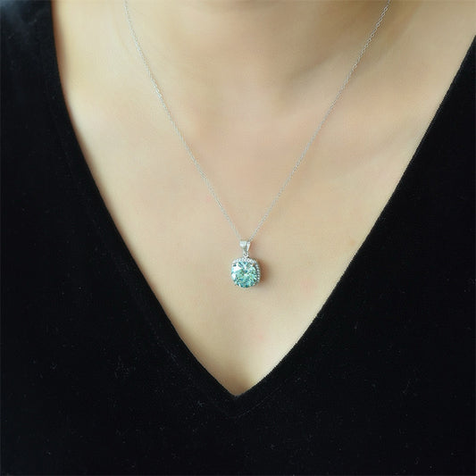 5 Carat Moissanite 925 Sterling Silver Pendant Necklace-BT8D