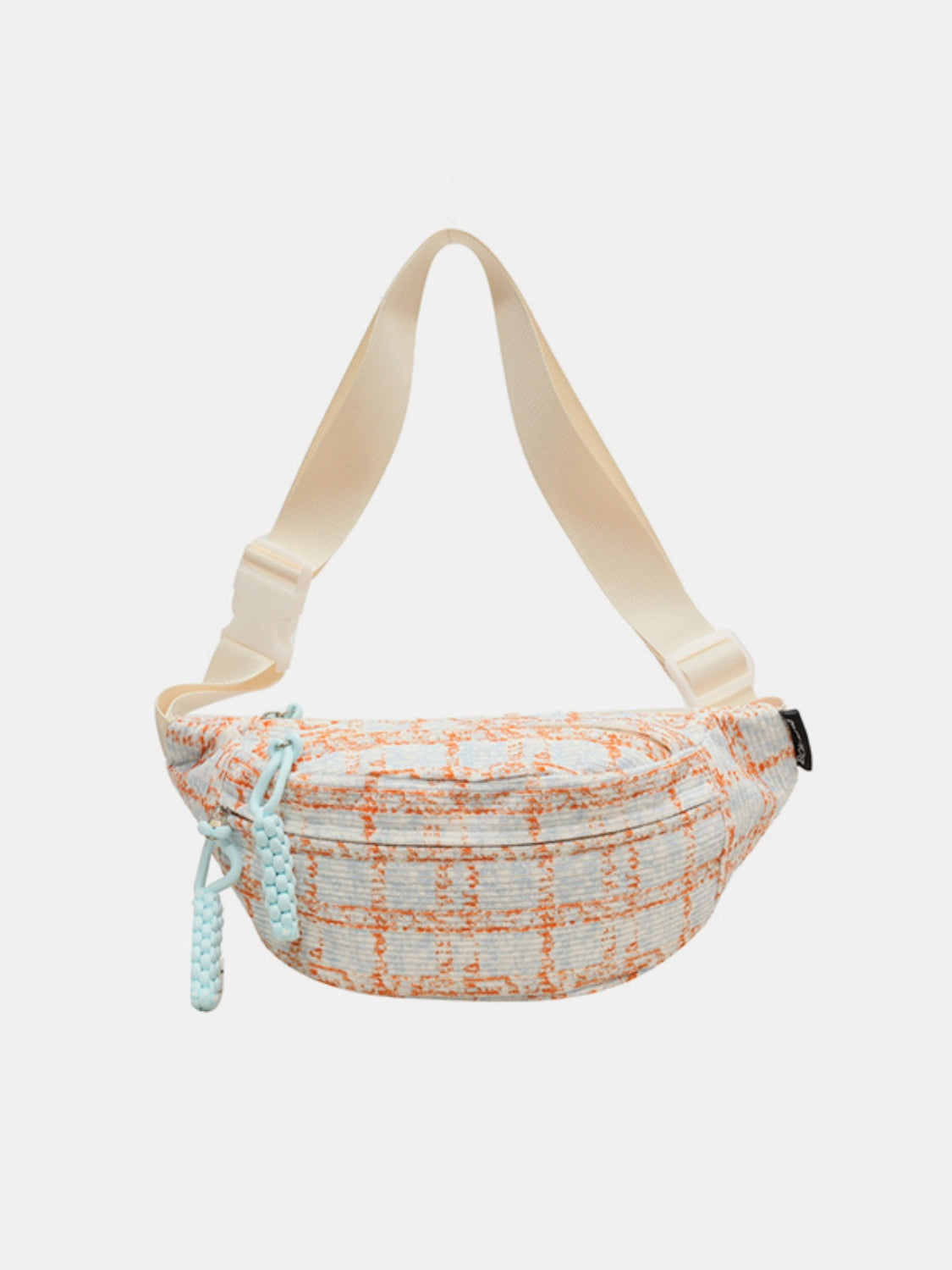 Contrast Plaid Polyester Crossbody Bag-BT8D