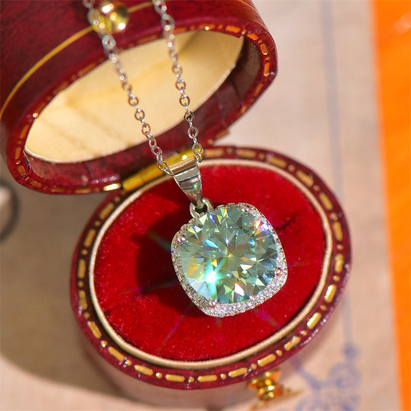 5 Carat Moissanite 925 Sterling Silver Pendant Necklace-BT8D