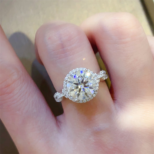 3 Carat 925 Sterling Silver Moissanite Ring-BT8D