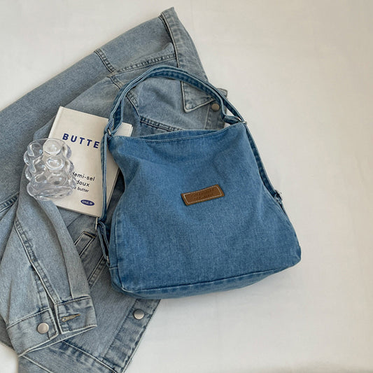 Adjustable Strap Denim Shoulder Bag-BT8D