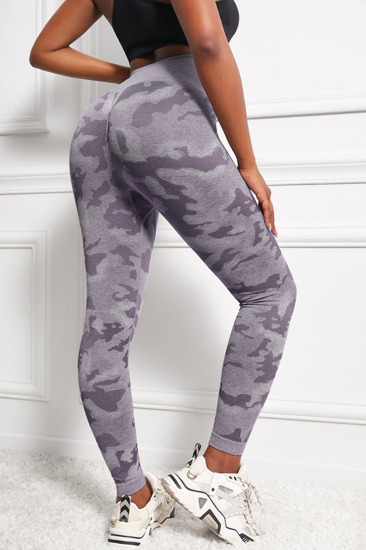 Camo Print Seamless High Waist Yoga Leggings-BT8D
