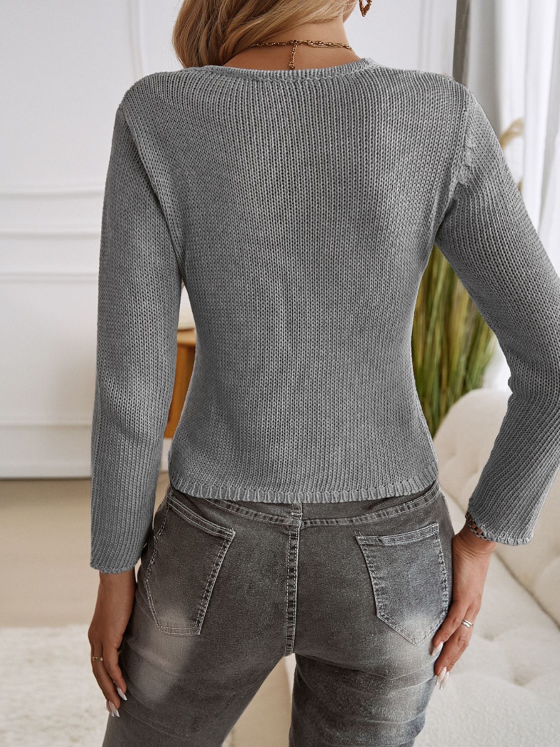 Devine Long Sleeve Cropped Cardigan-BT8D