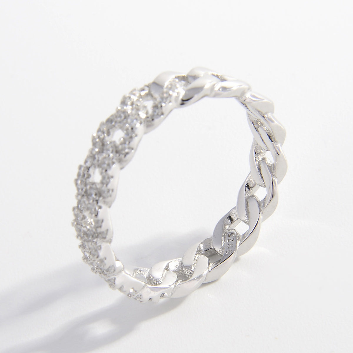 925 Sterling Silver Inlaid Zircon Ring-BT8D