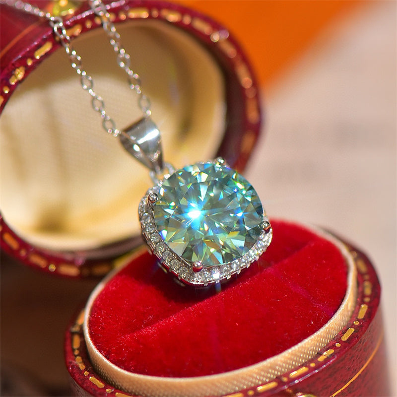 5 Carat Moissanite 925 Sterling Silver Pendant Necklace-BT8D