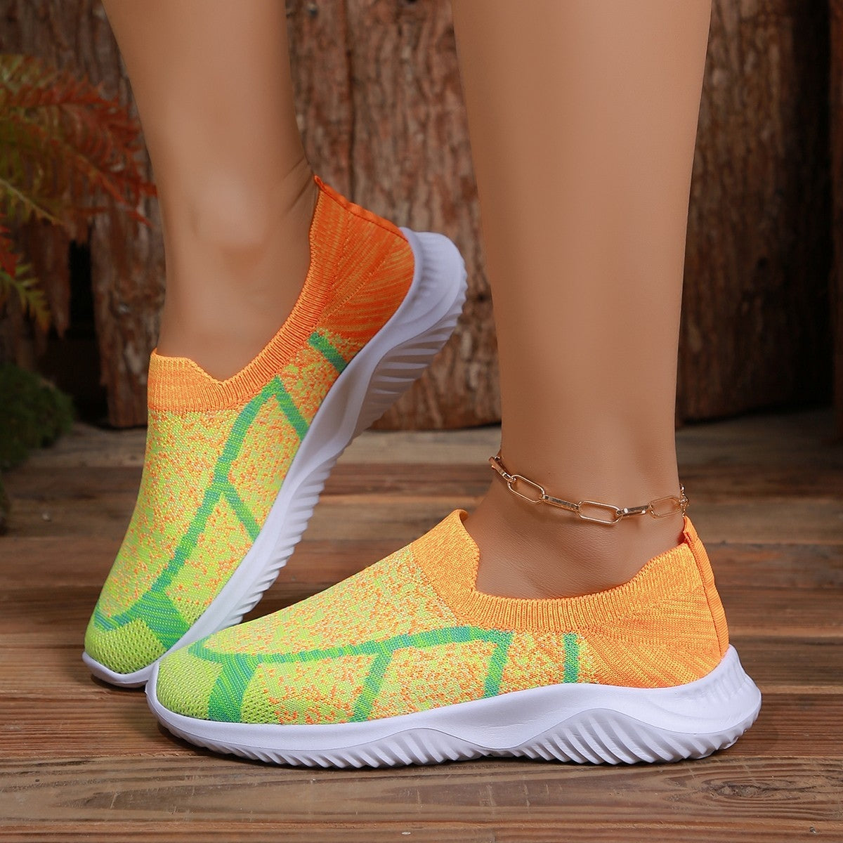 Breathable Mesh Round Toe Sneakers-BT8D