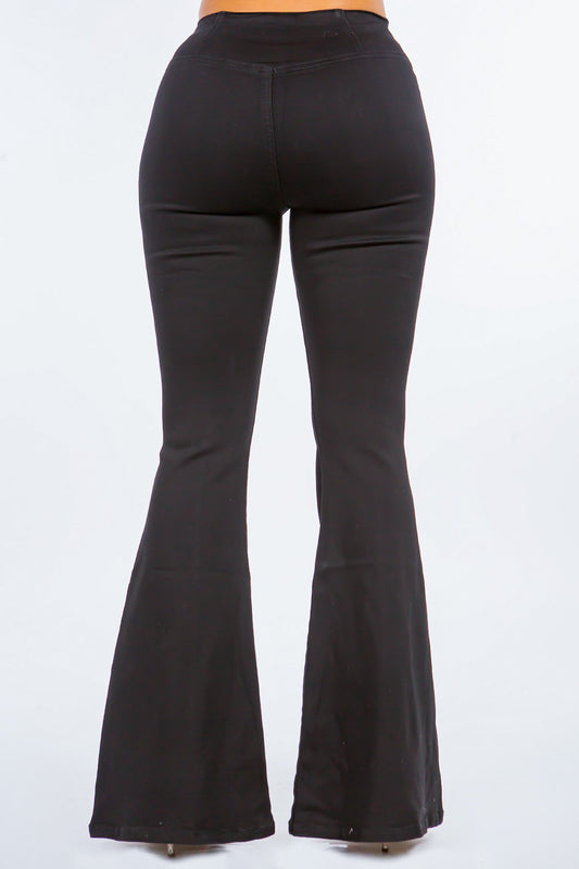 American Bazi High Waist Pull On Flare Jeans-BT8D